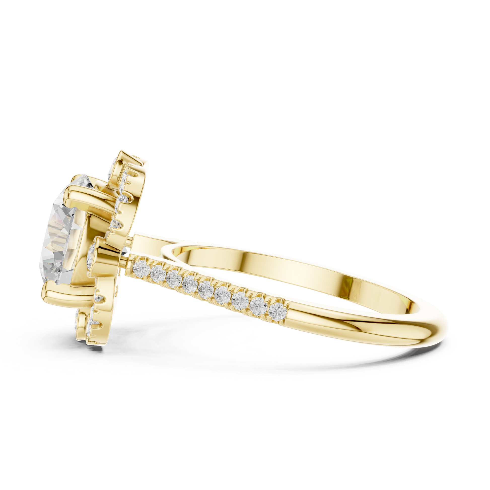 Round Halo Lab Grown Diamond Ring