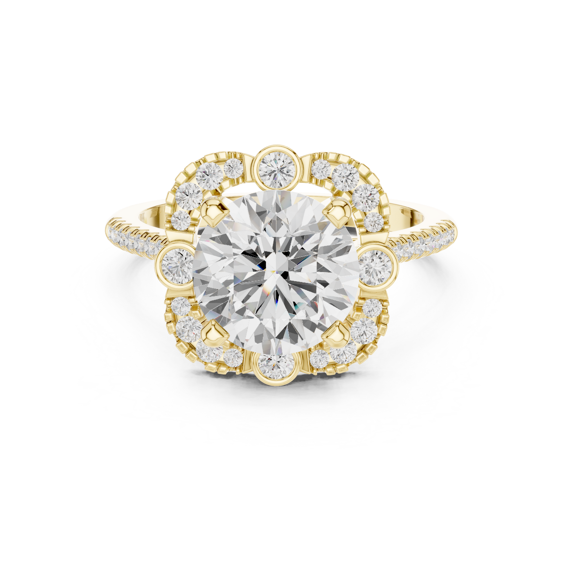 Round Halo Lab Grown Diamond Ring