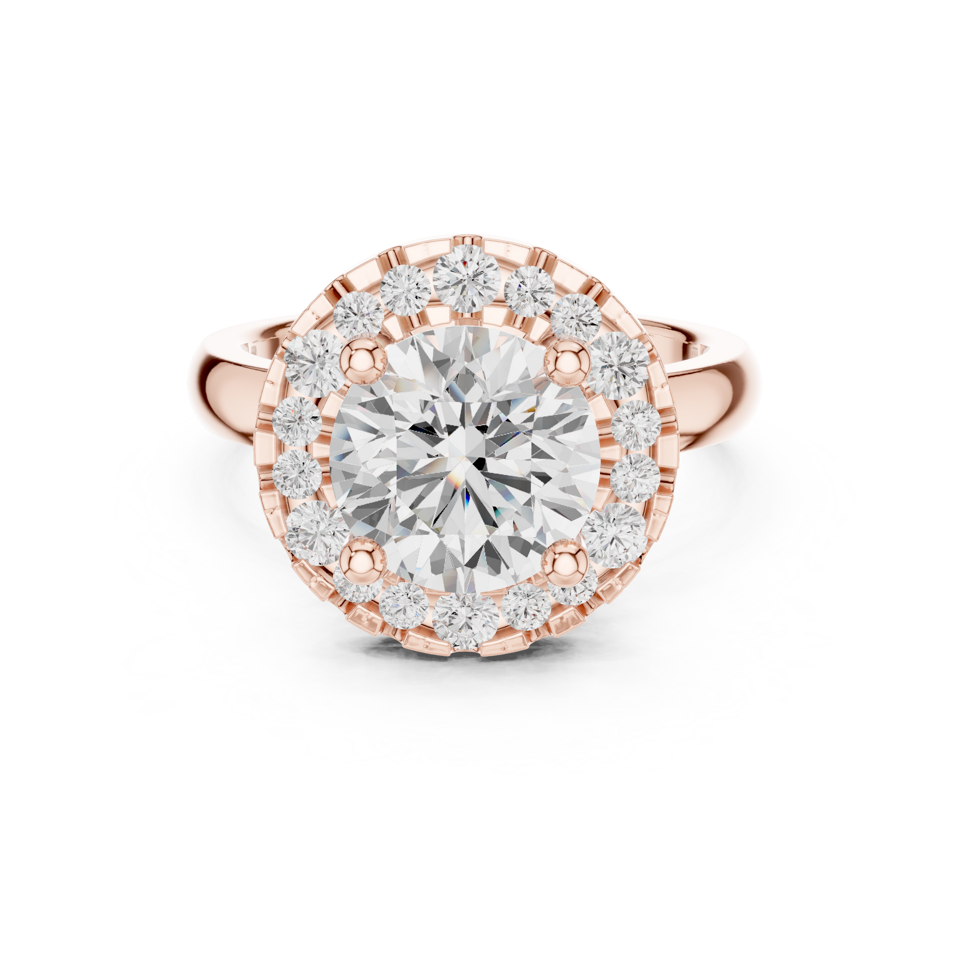 Mixed Shape Lab Grown Diamond Halo Ring