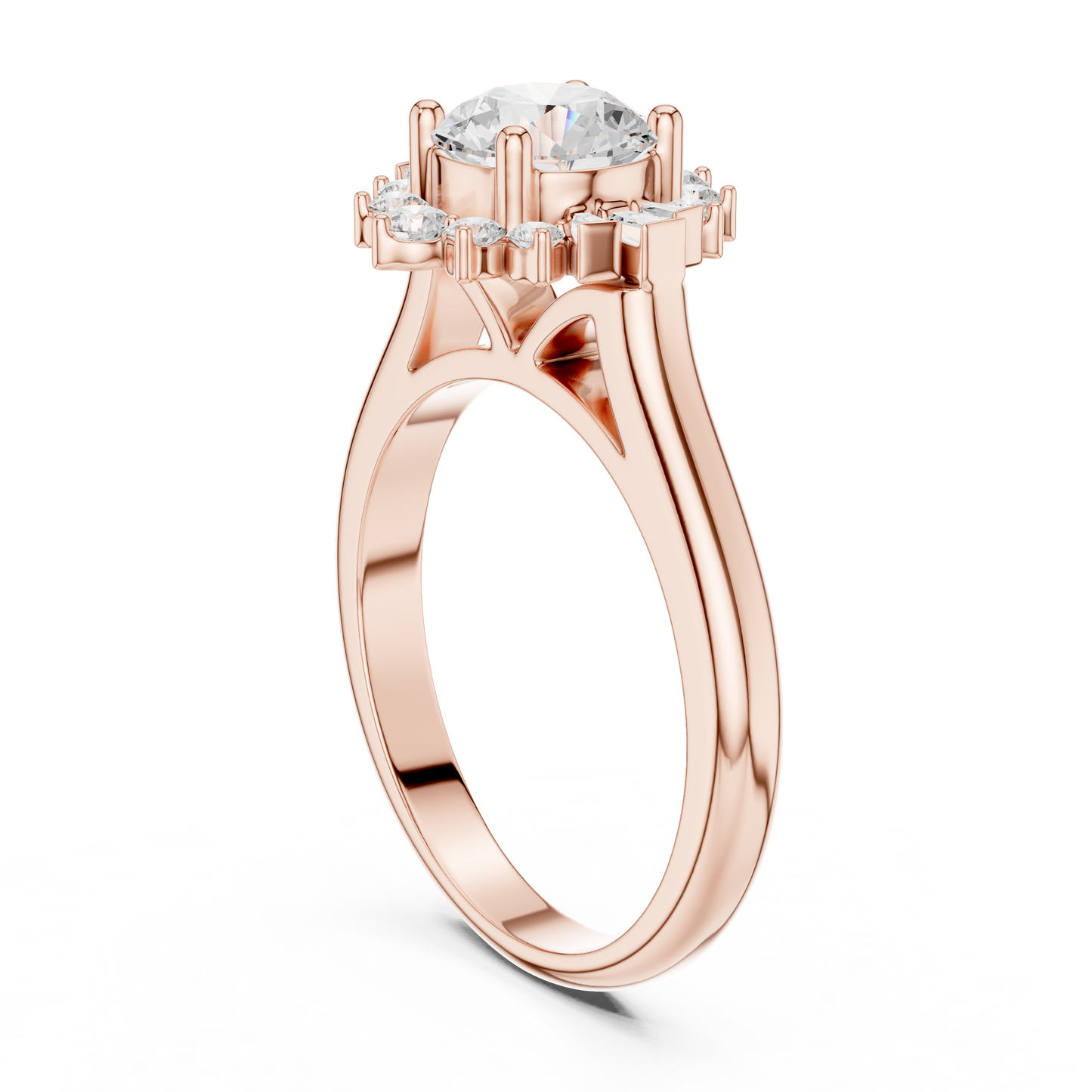 Round Halo Lab Grown Diamond Ring