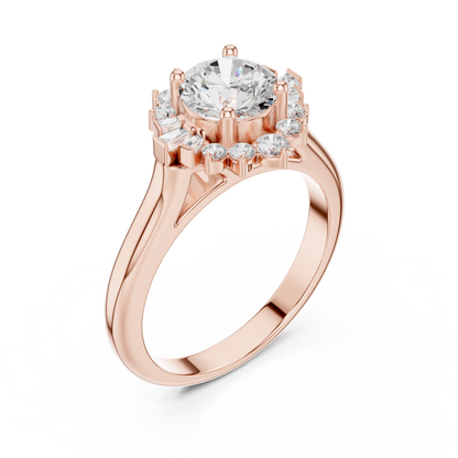 Round Halo Lab Grown Diamond Ring