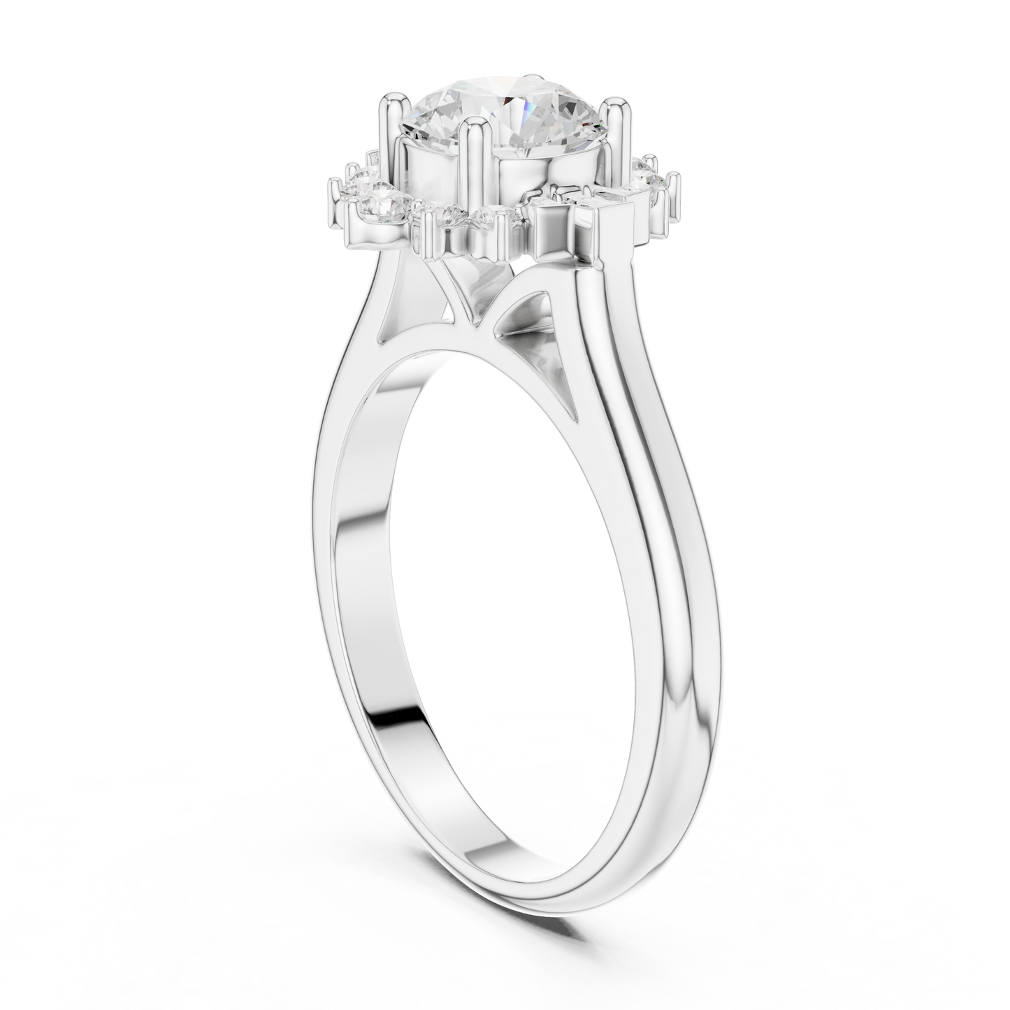 Round Halo Lab Grown Diamond Ring