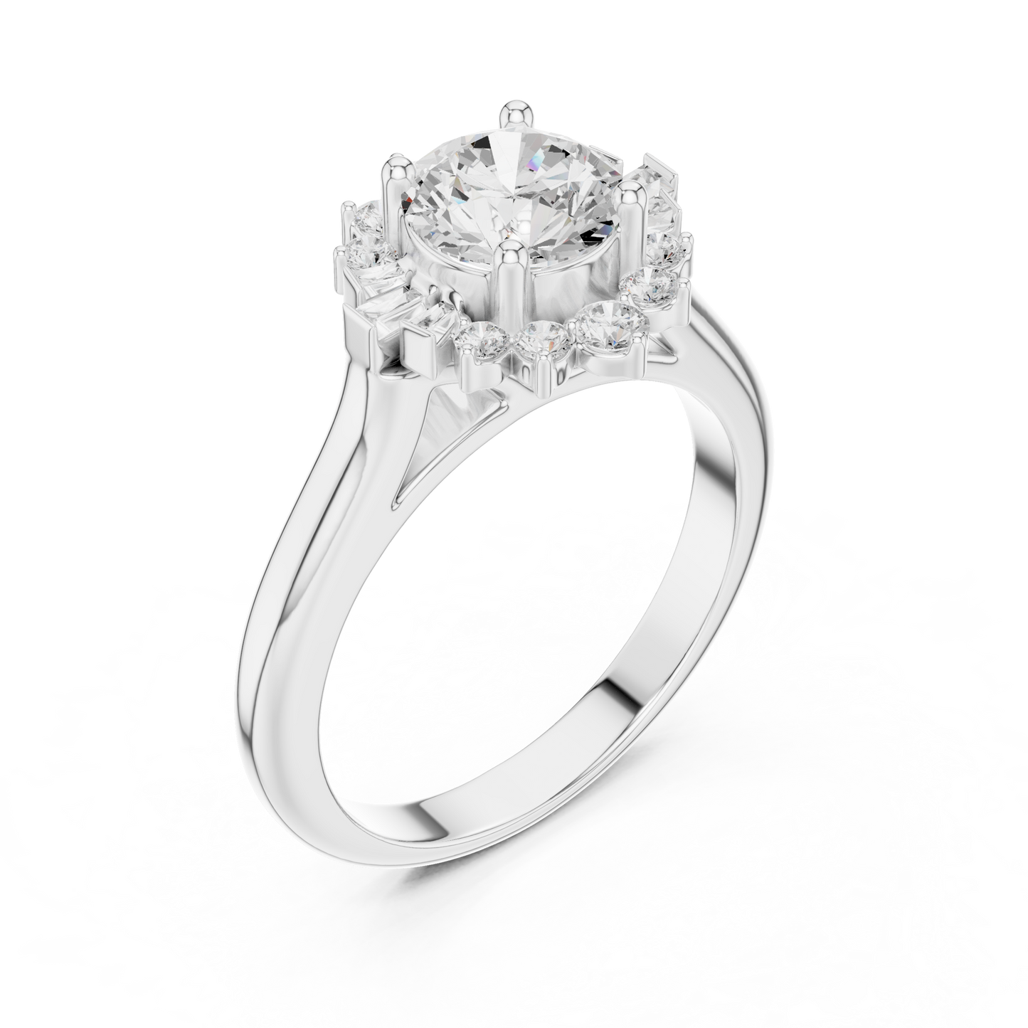 Round Halo Lab Grown Diamond Ring