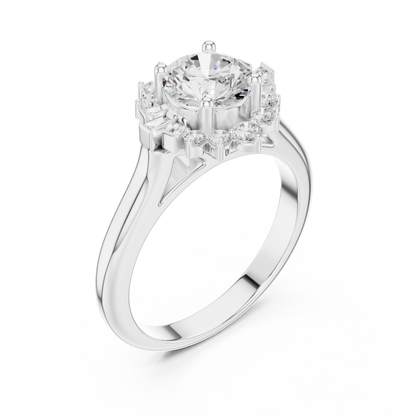 Round Halo Lab Grown Diamond Ring