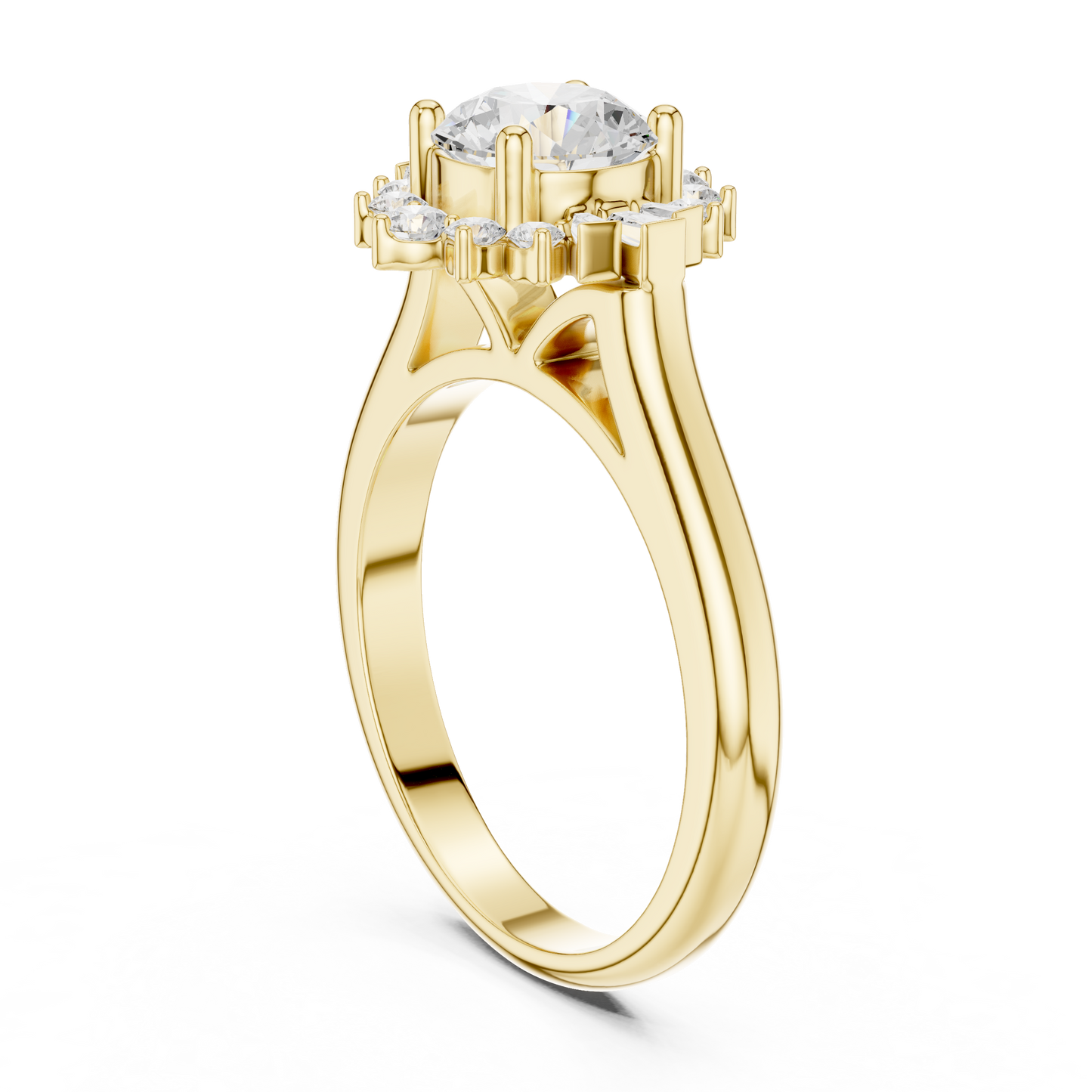 Round Halo Lab Grown Diamond Ring
