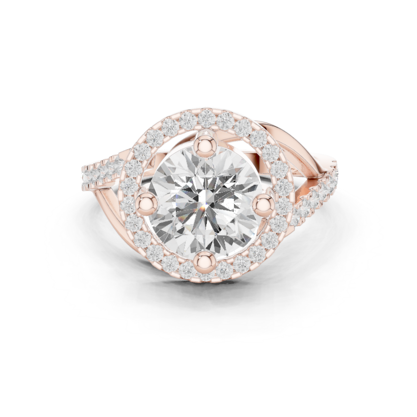 Round Halo Lab Grown Diamond Ring
