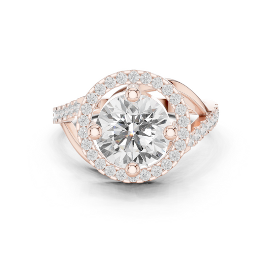 Round Halo Lab Grown Diamond Ring