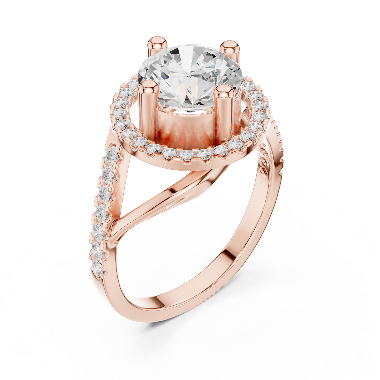 Round Halo Lab Grown Diamond Ring