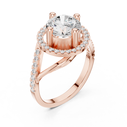 Round Halo Lab Grown Diamond Ring