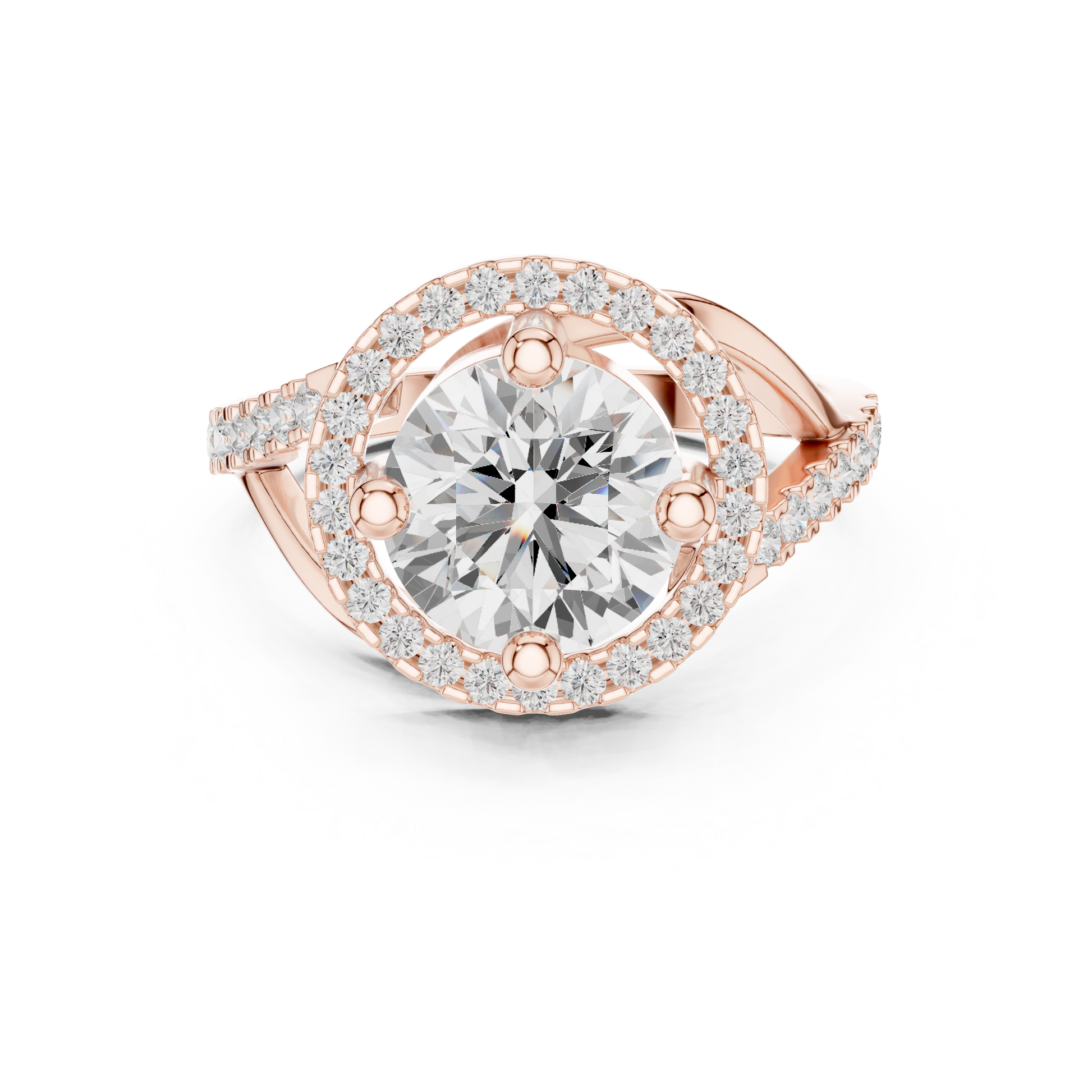 Round Halo Lab Grown Diamond Ring