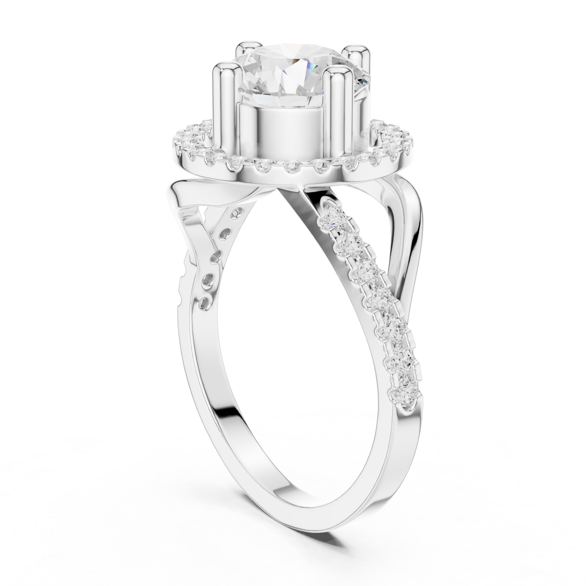 Round Halo Lab Grown Diamond Ring