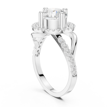 Round Halo Lab Grown Diamond Ring