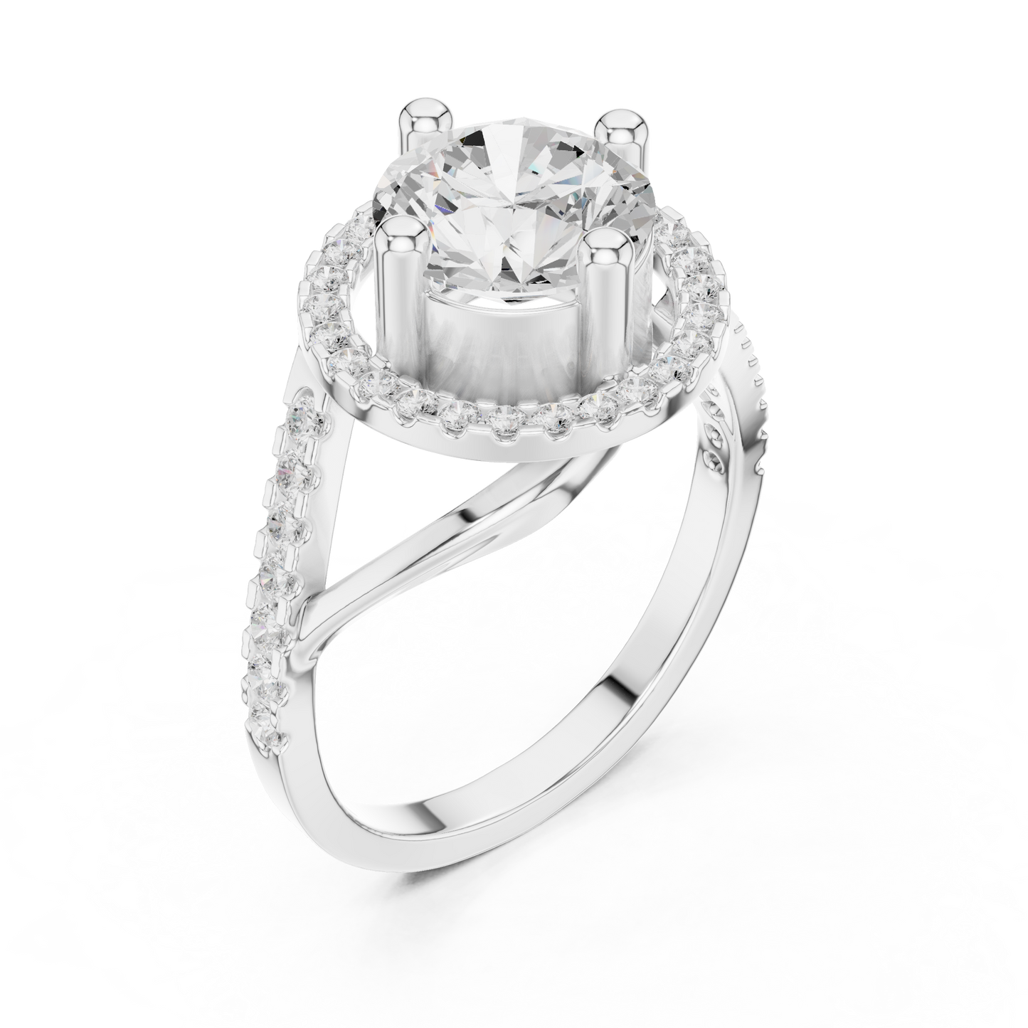 Round Halo Lab Grown Diamond Ring