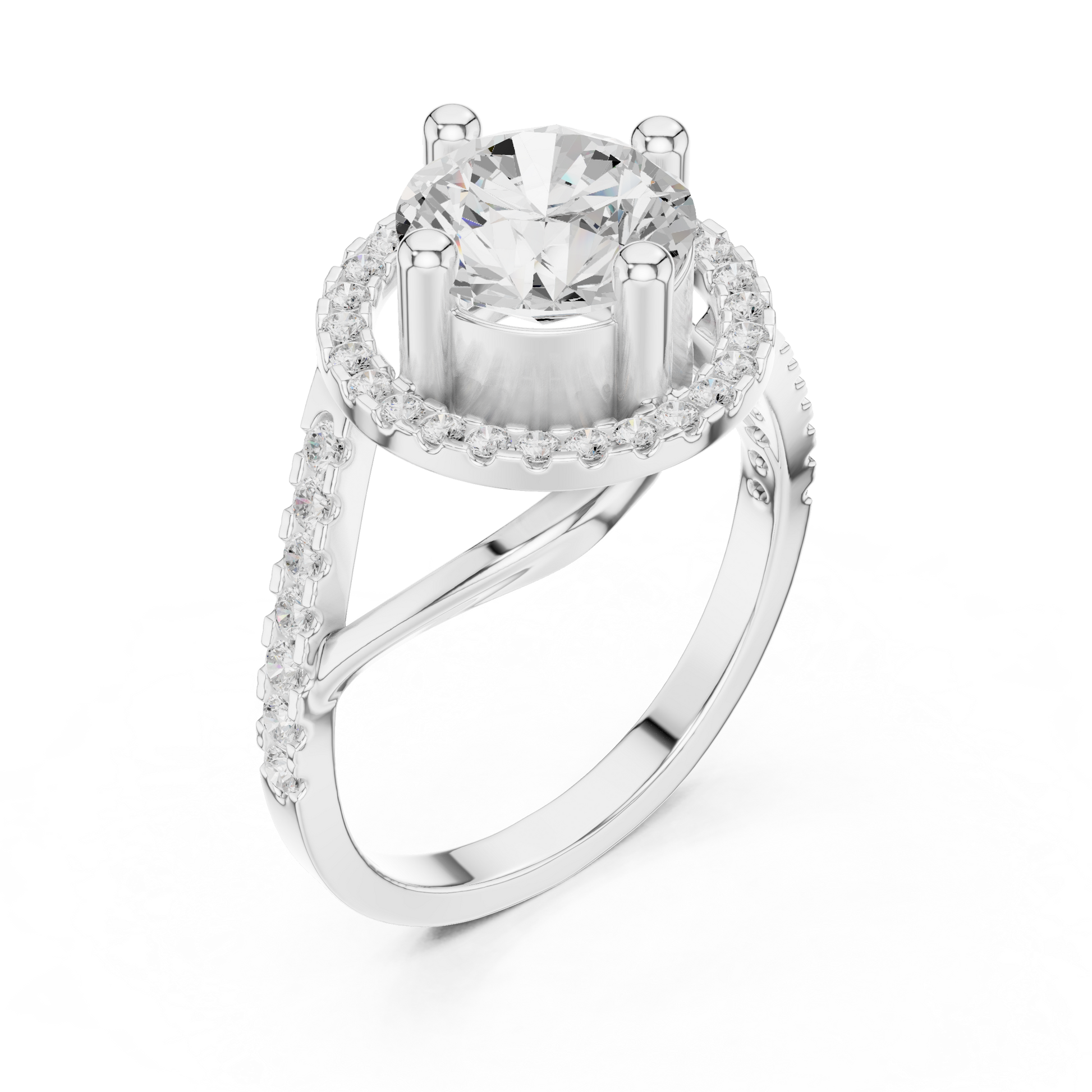 Round Halo Lab Grown Diamond Ring
