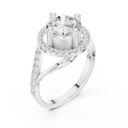 Round Halo Lab Grown Diamond Ring