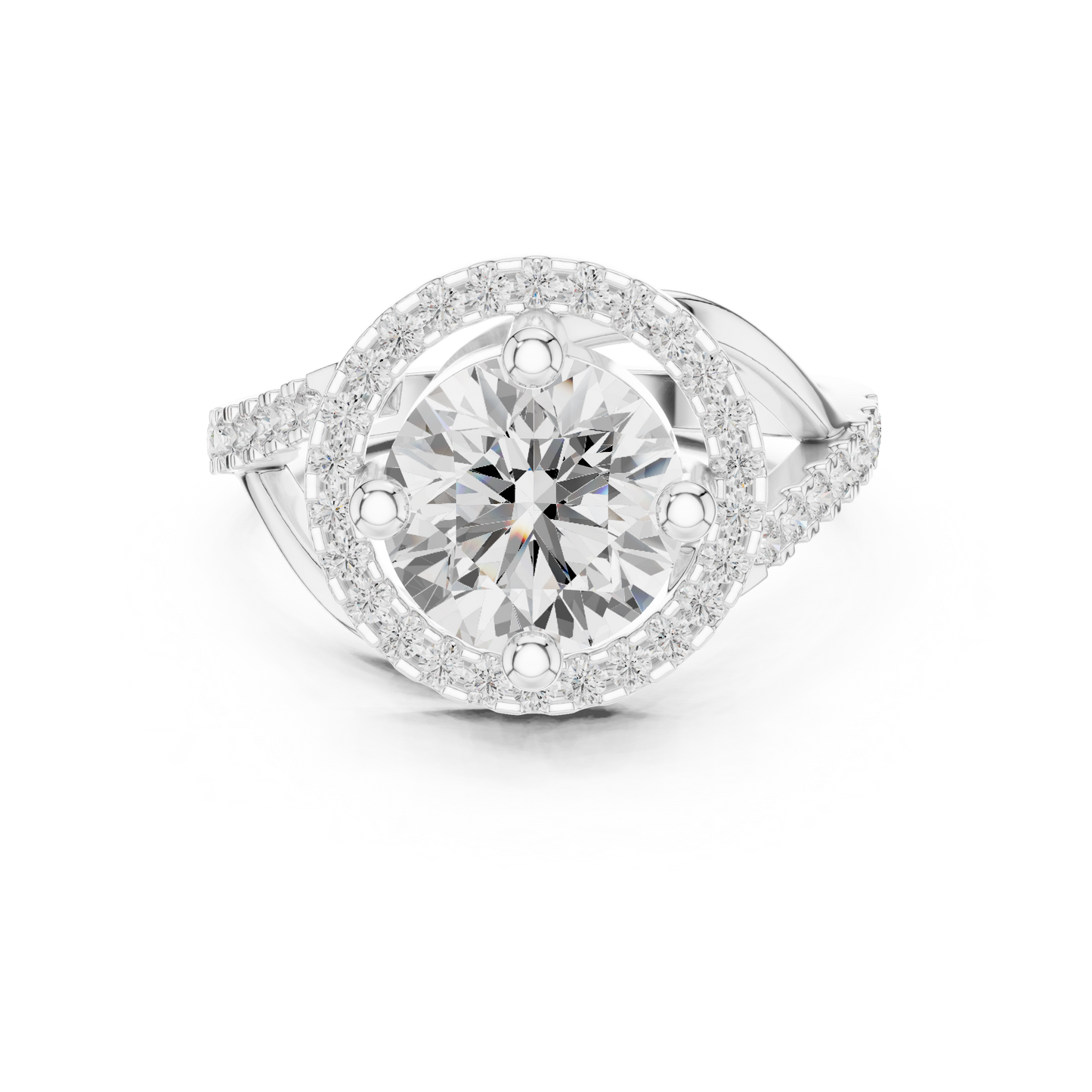 Round Halo Lab Grown Diamond Ring