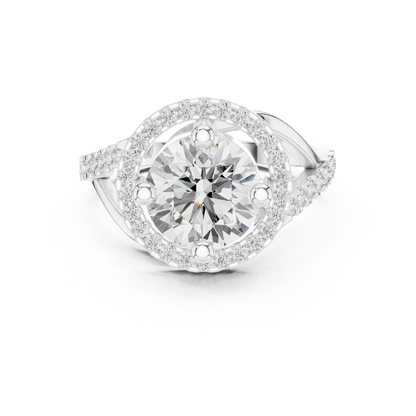 Round Halo Lab Grown Diamond Ring
