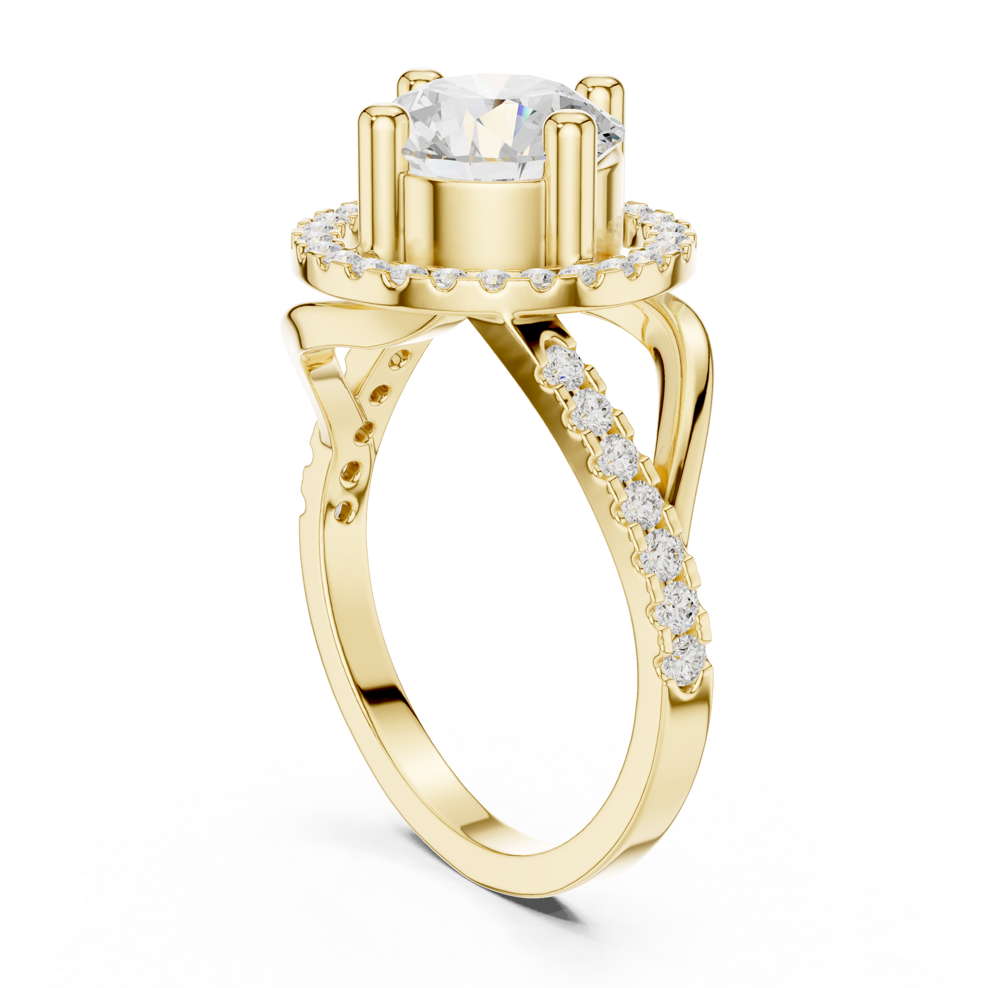 Round Halo Lab Grown Diamond Ring
