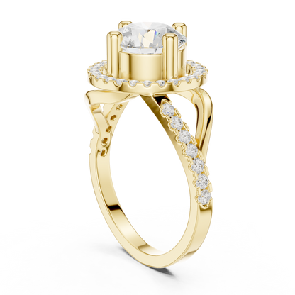 Round Halo Lab Grown Diamond Ring