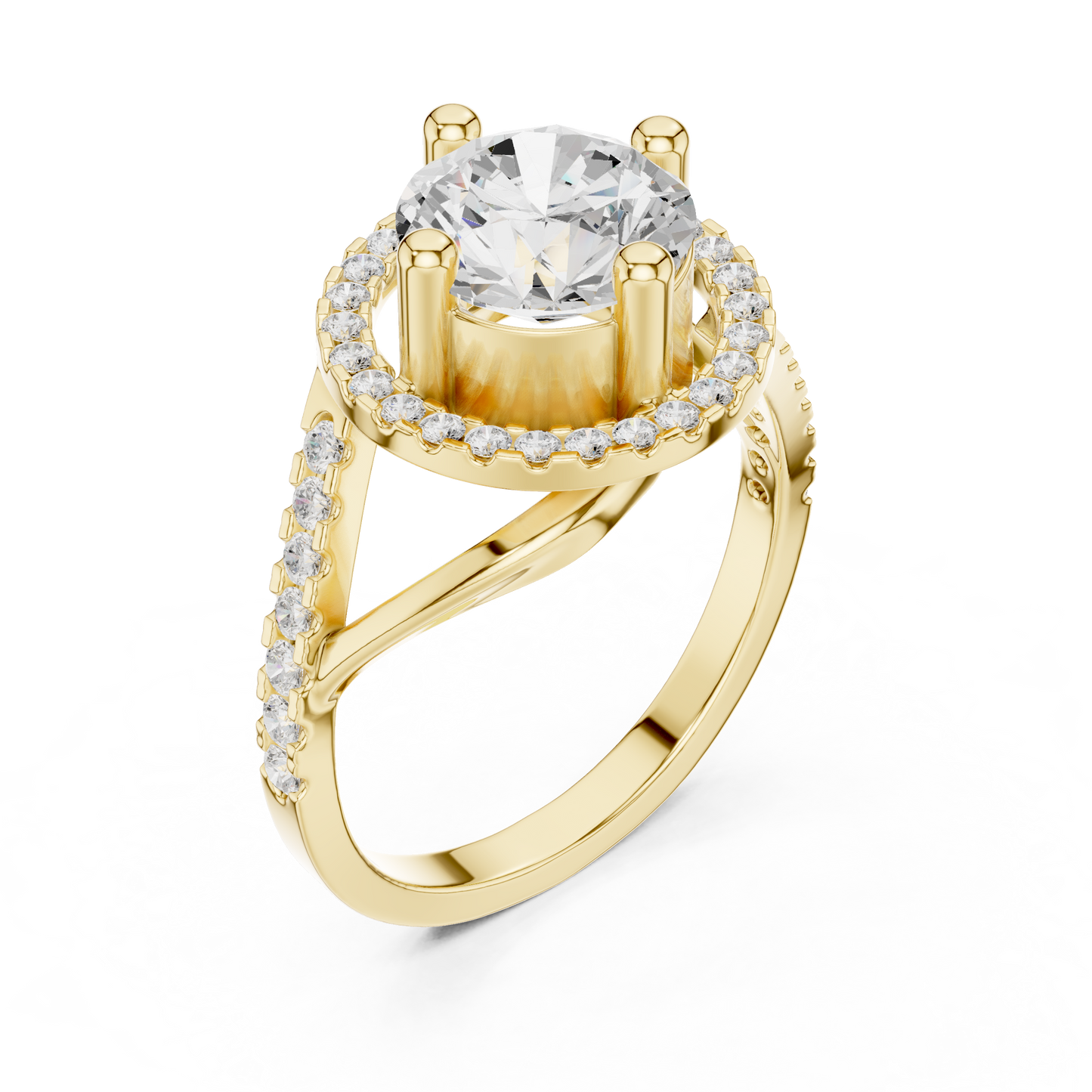 Round Halo Lab Grown Diamond Ring