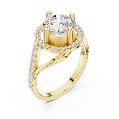 Round Halo Lab Grown Diamond Ring
