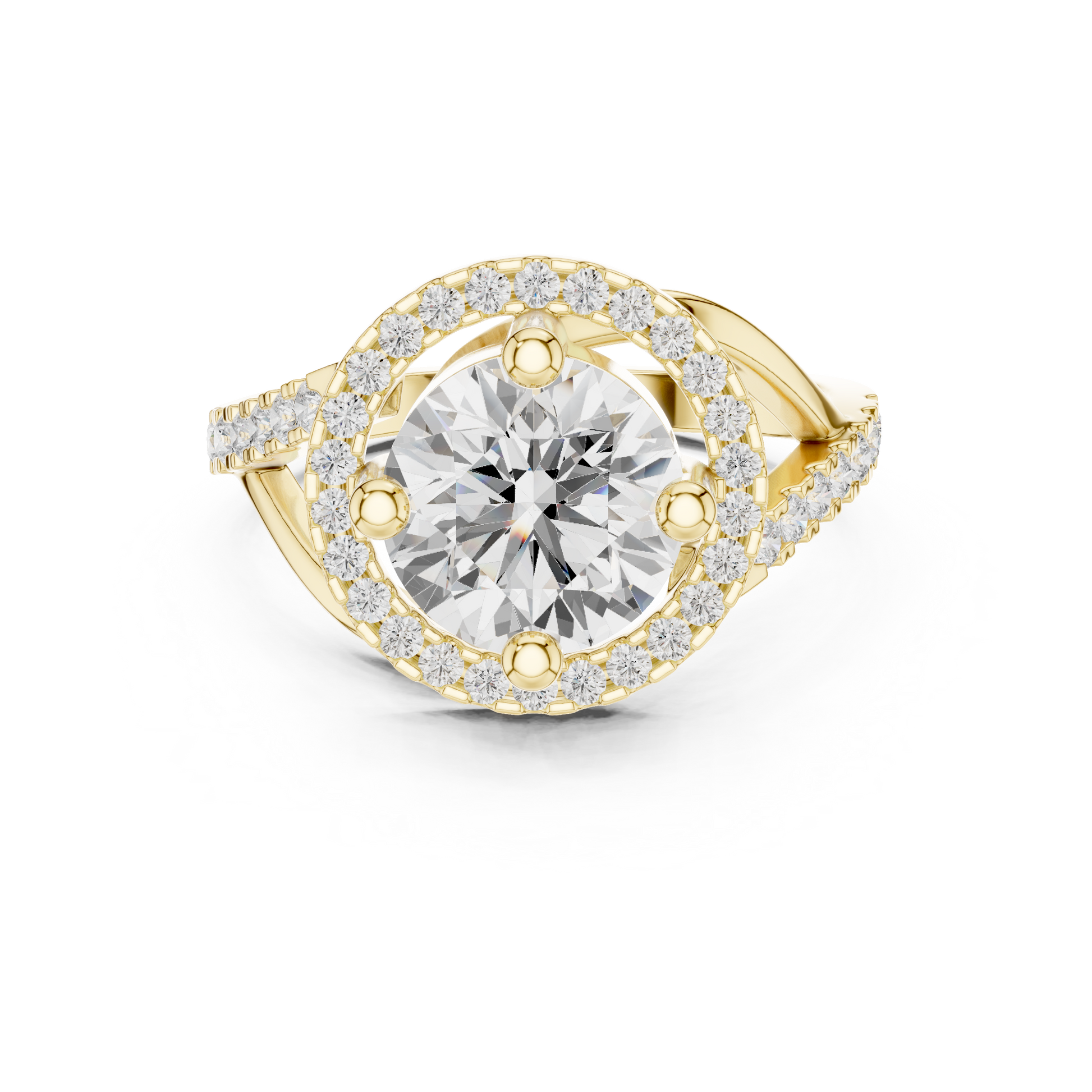 Round Halo Lab Grown Diamond Ring