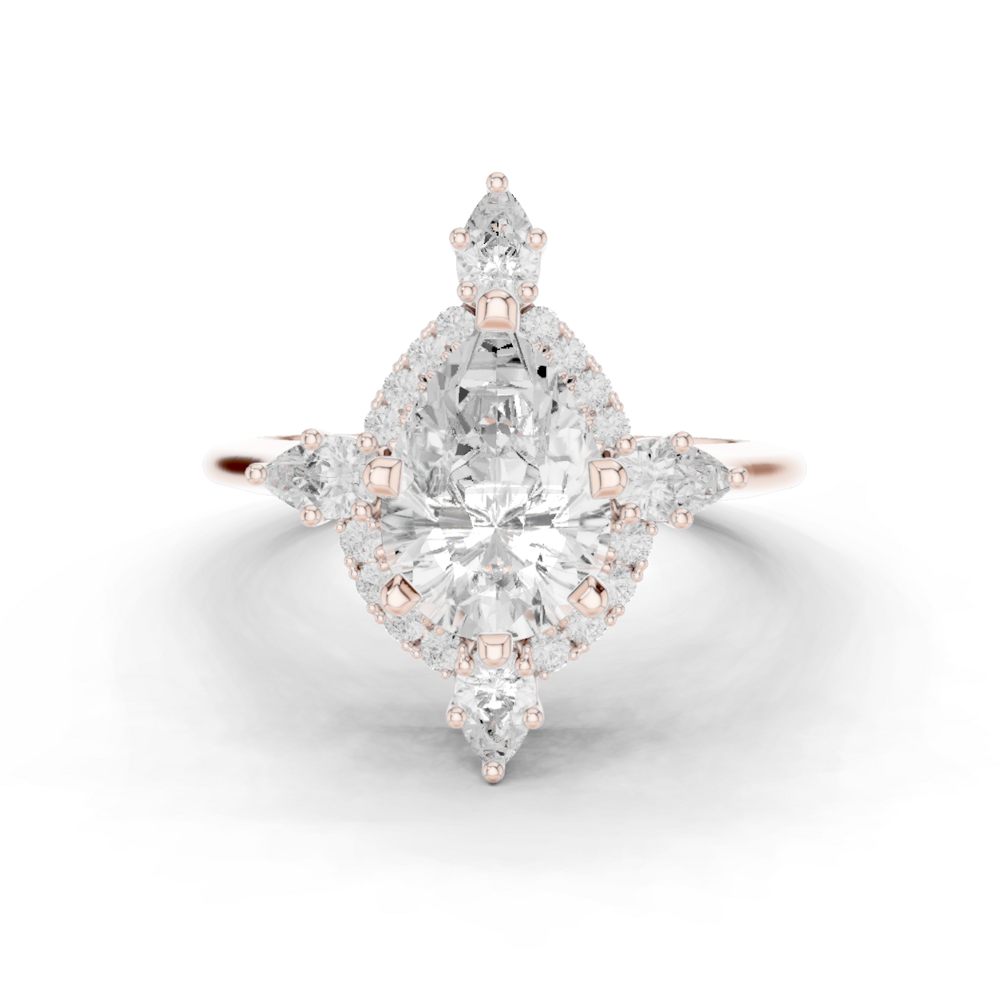 Mixed Shape Lab Grown Diamond Halo Ring