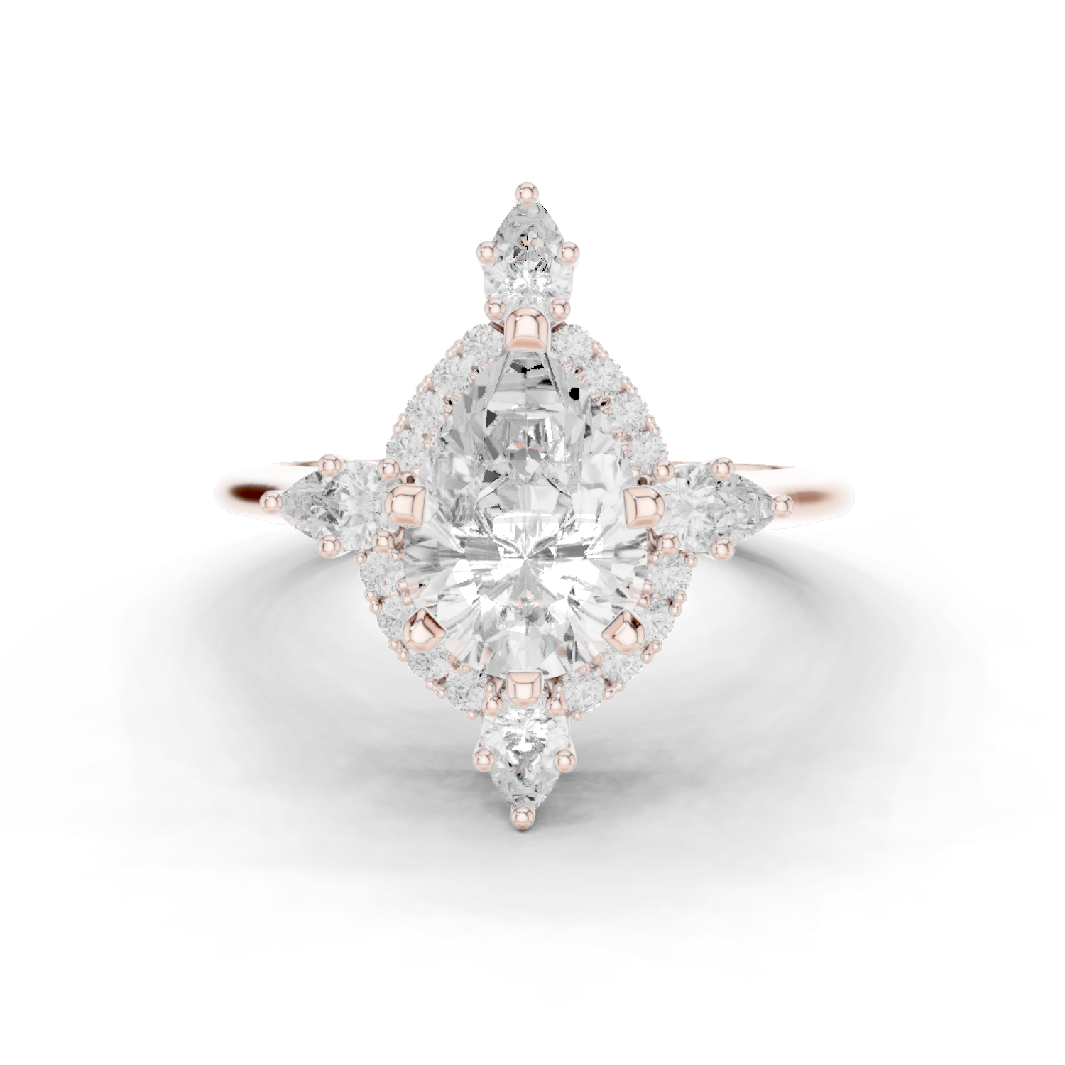 Mixed Shape Lab Grown Diamond Halo Ring