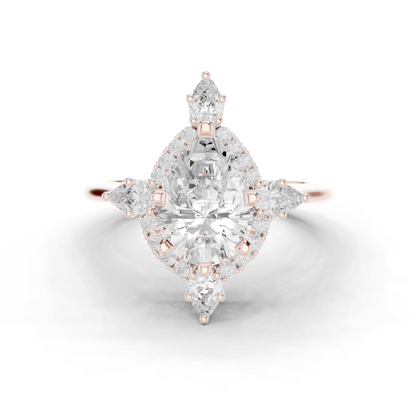 Mixed Shape Lab Grown Diamond Halo Ring