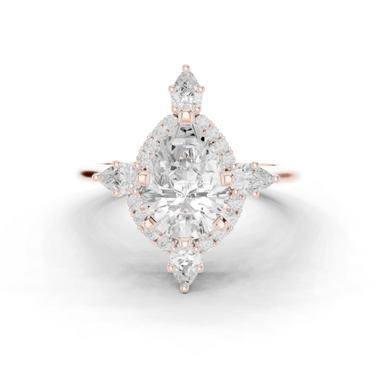 Mixed Shape Lab Grown Diamond Halo Ring