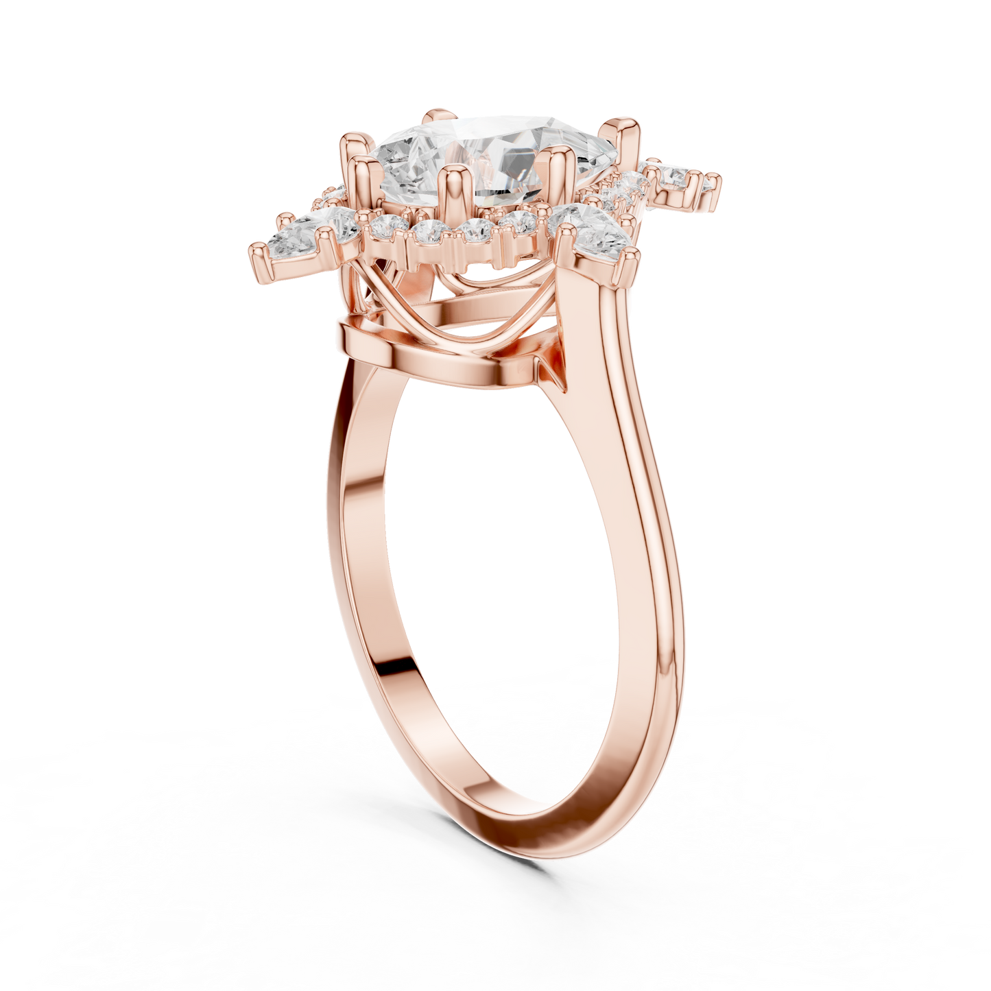 Mixed Shape Lab Grown Diamond Halo Ring