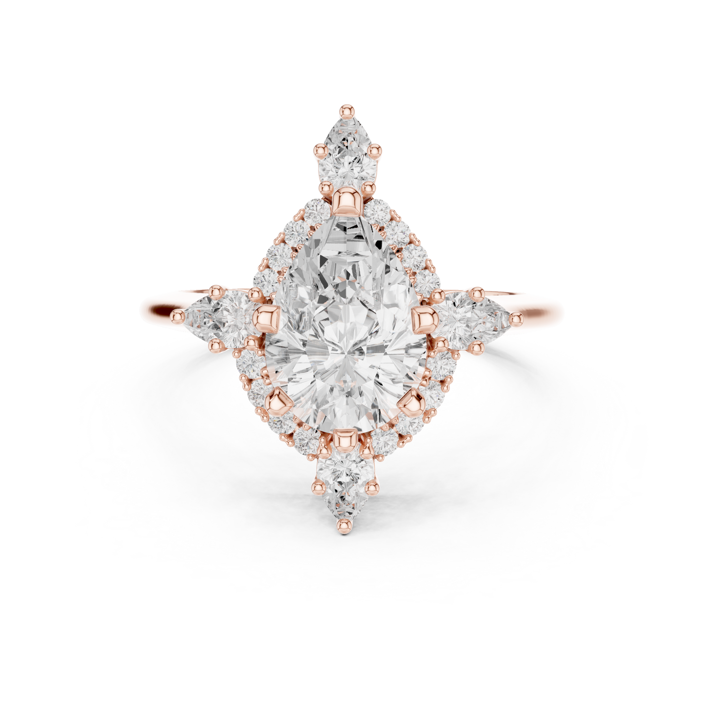 Mixed Shape Lab Grown Diamond Halo Ring