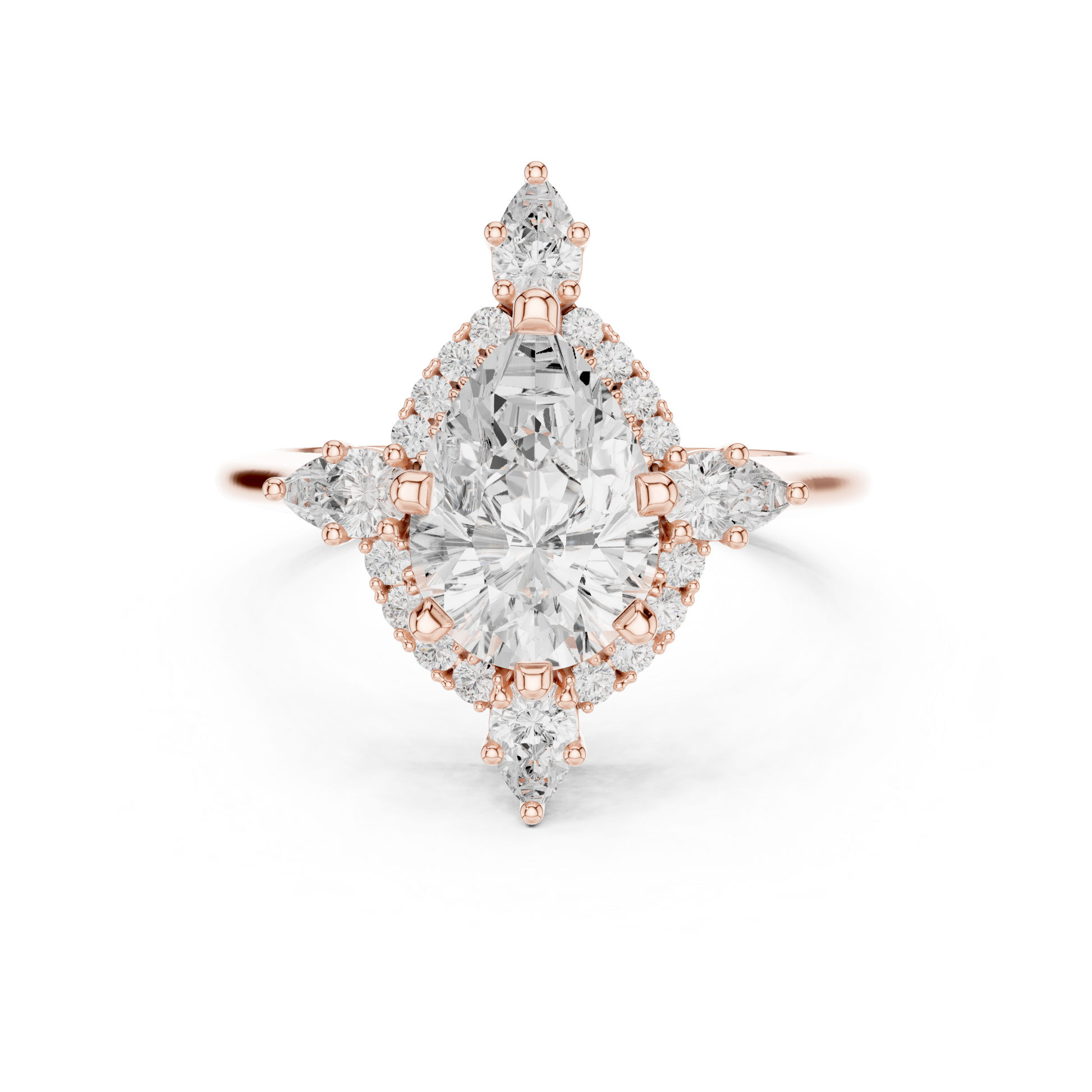 Mixed Shape Lab Grown Diamond Halo Ring