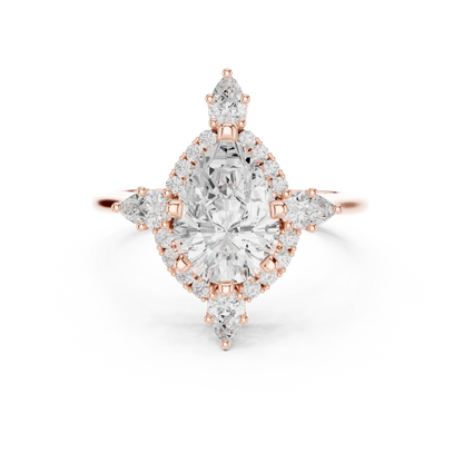 Mixed Shape Lab Grown Diamond Halo Ring