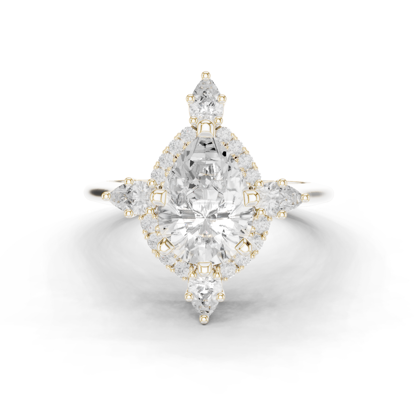 Mixed Shape Lab Grown Diamond Halo Ring