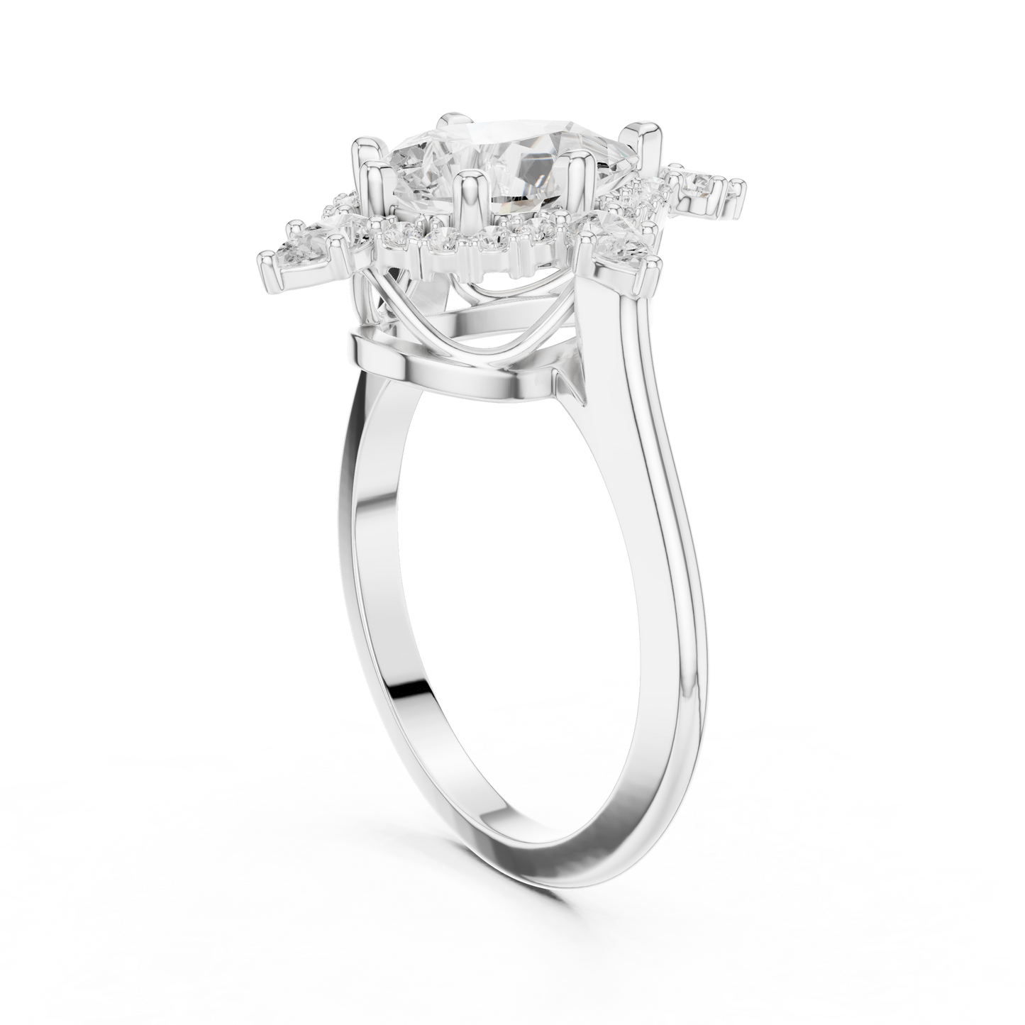 Mixed Shape Lab Grown Diamond Halo Ring