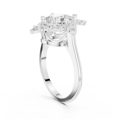 Mixed Shape Lab Grown Diamond Halo Ring