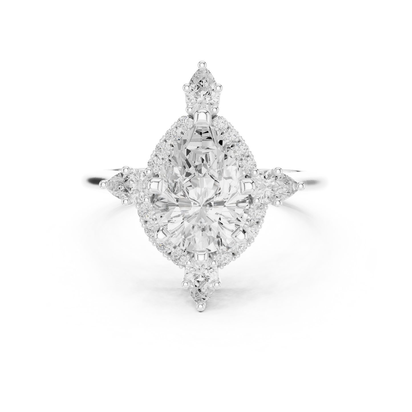Mixed Shape Lab Grown Diamond Halo Ring