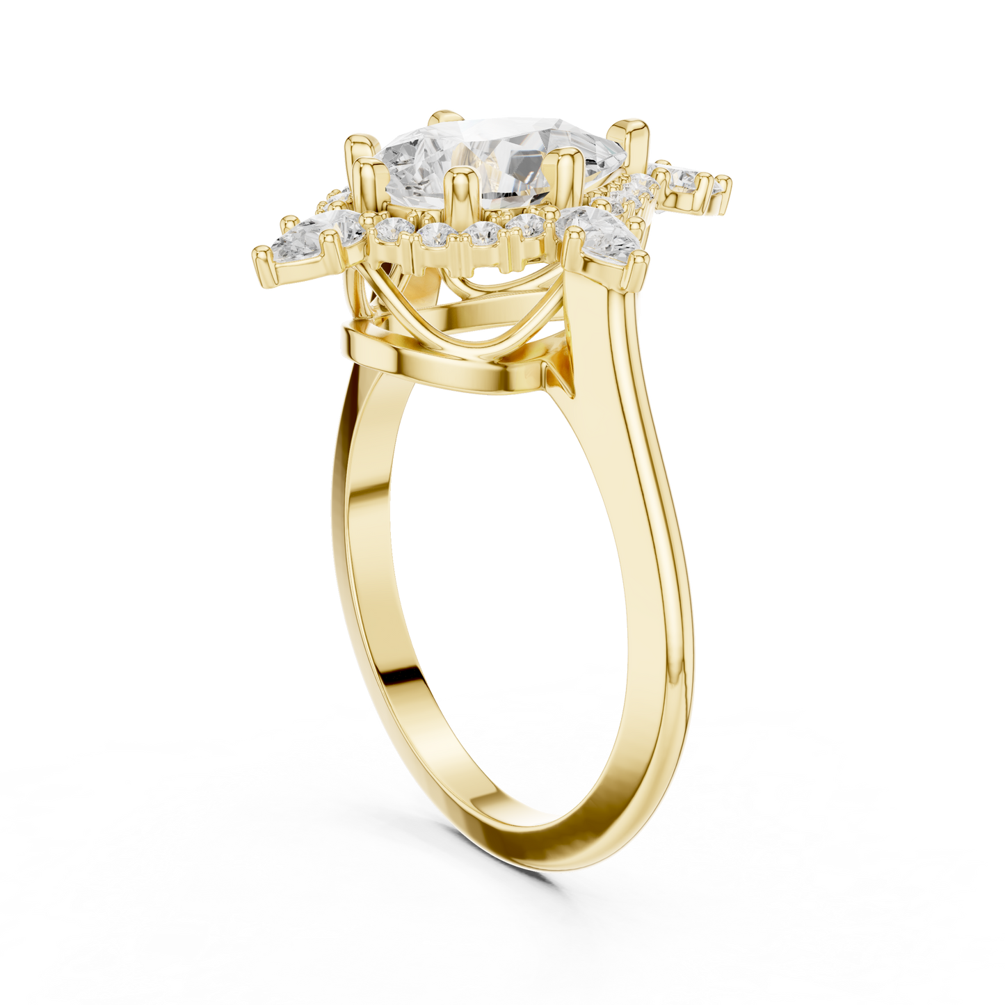 Mixed Shape Lab Grown Diamond Halo Ring