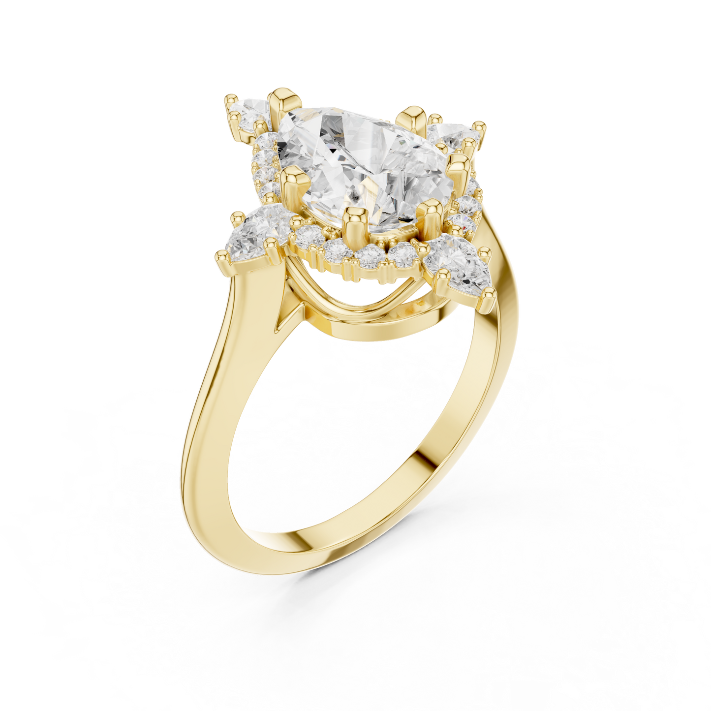 Mixed Shape Lab Grown Diamond Halo Ring