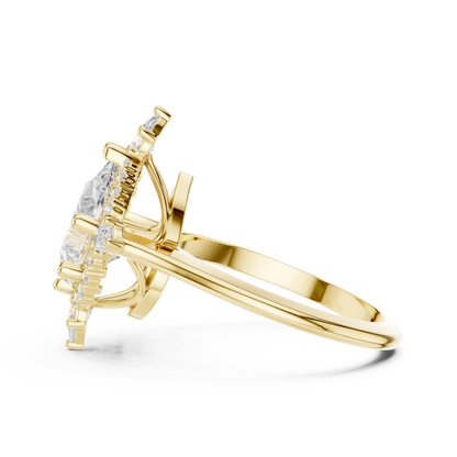 Mixed Shape Lab Grown Diamond Halo Ring