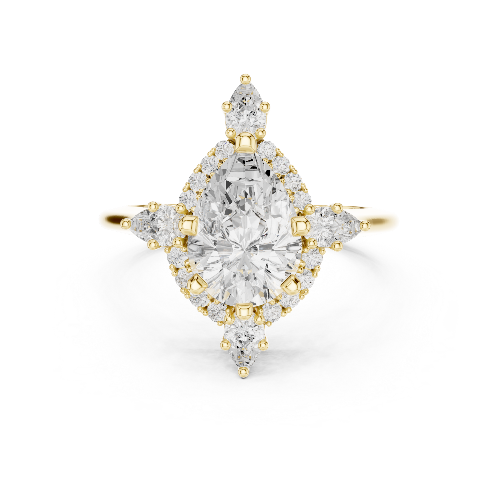 Mixed Shape Lab Grown Diamond Halo Ring