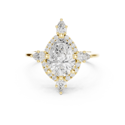 Mixed Shape Lab Grown Diamond Halo Ring