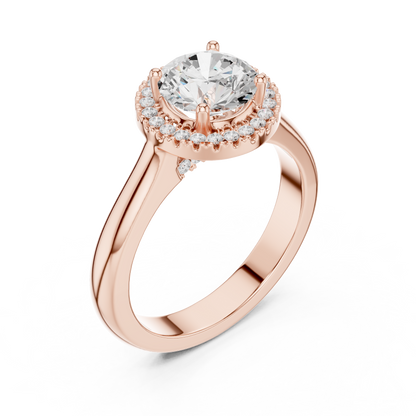 Round Halo Lab Grown Diamond Ring