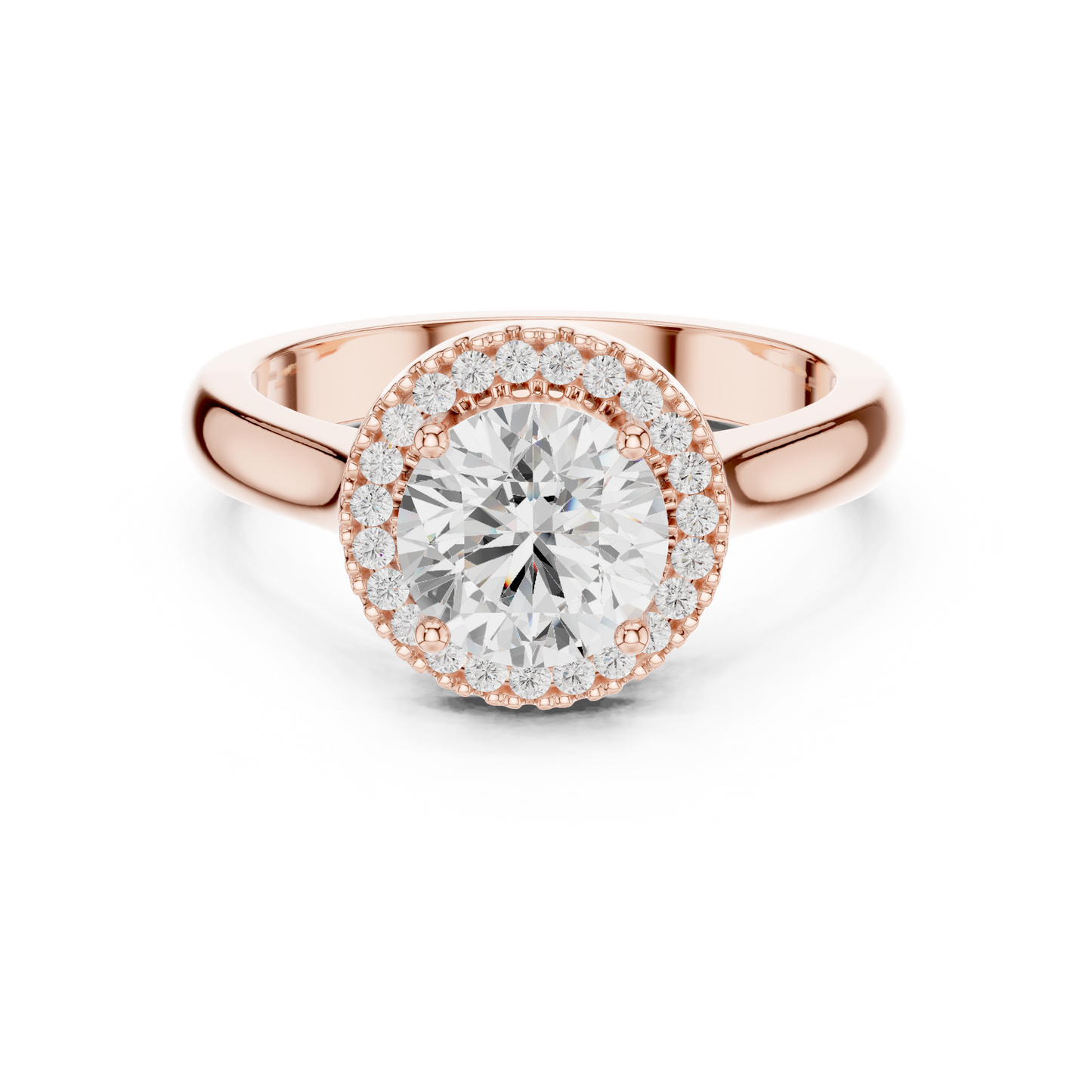 Round Halo Lab Grown Diamond Ring