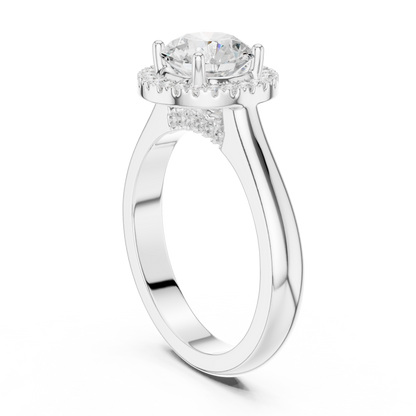 Round Halo Lab Grown Diamond Ring