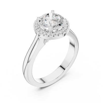 Round Halo Lab Grown Diamond Ring