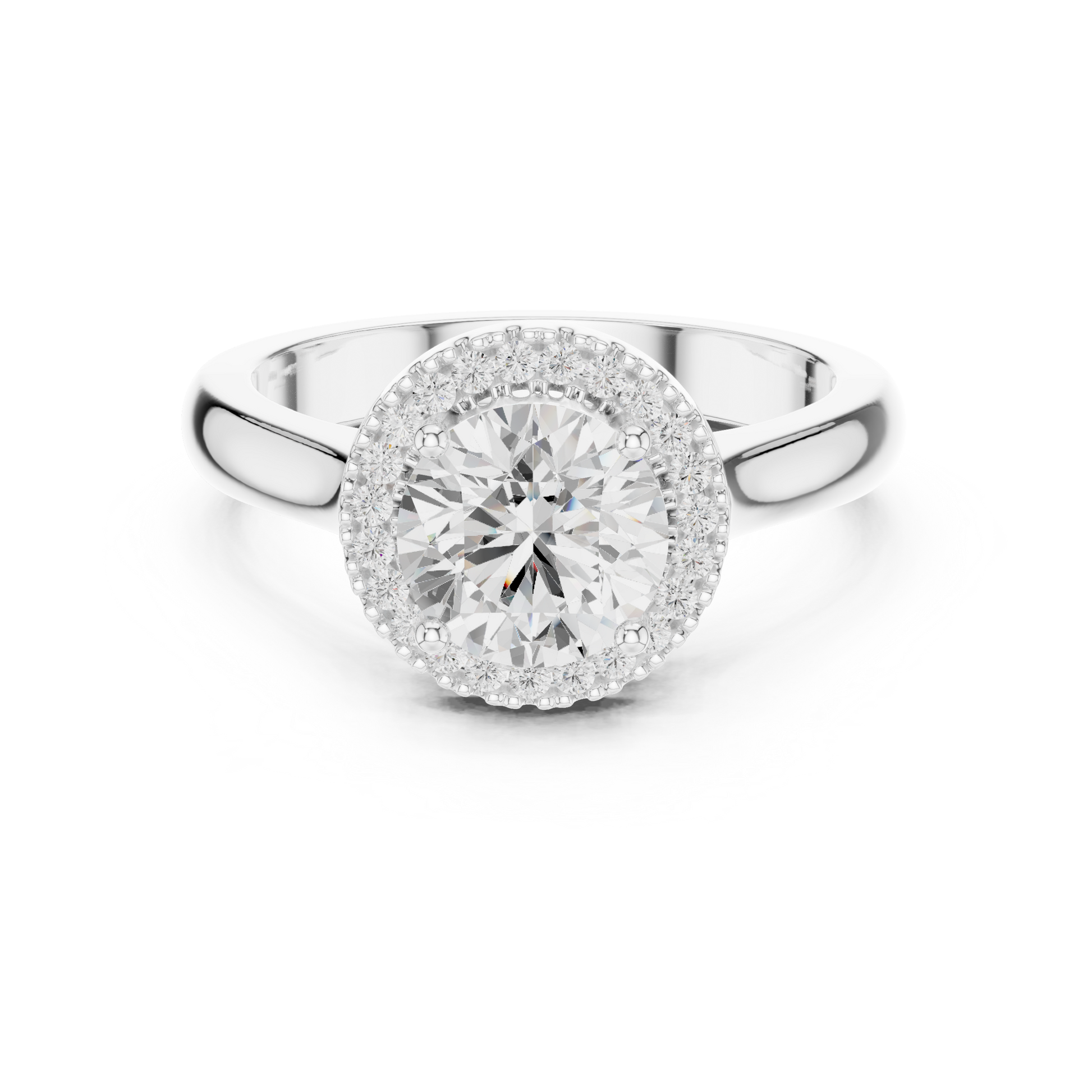 Round Halo Lab Grown Diamond Ring