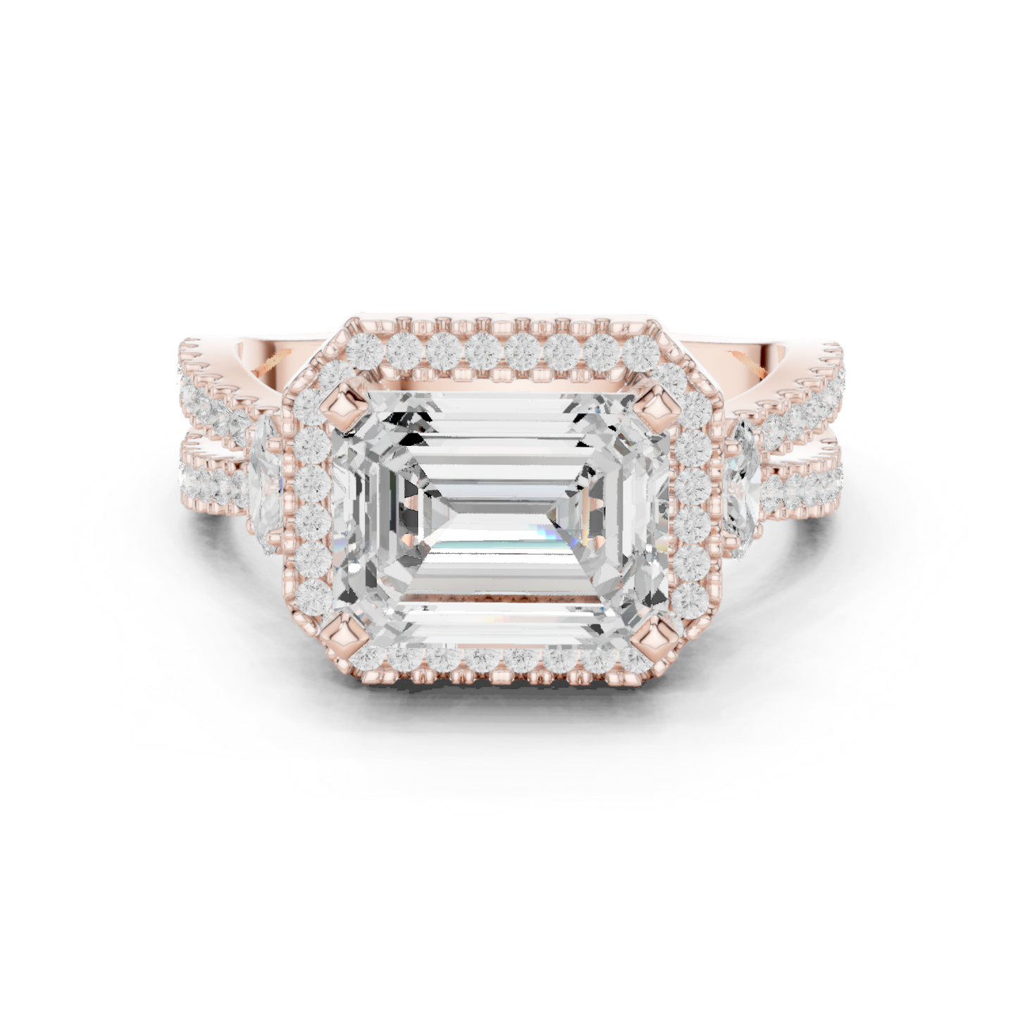 Mixed Shape Lab Grown Diamond Halo Ring