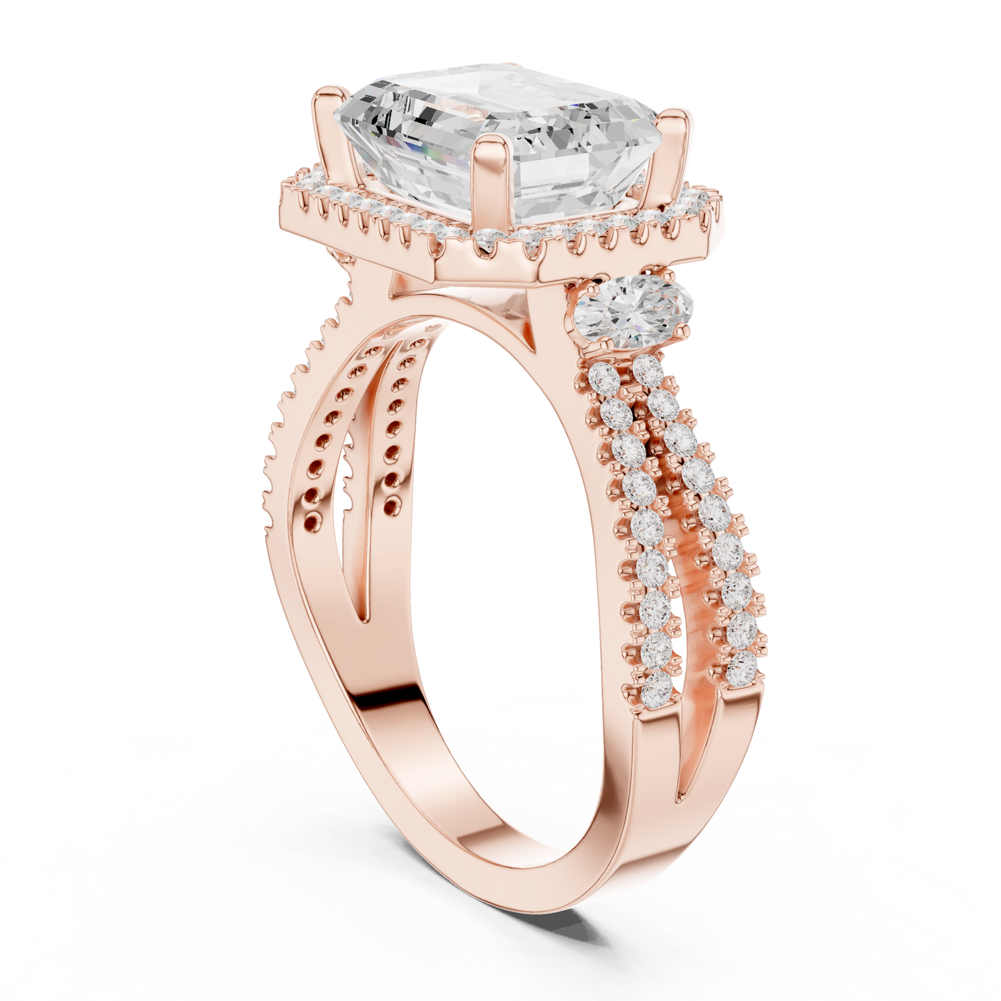 Mixed Shape Lab Grown Diamond Halo Ring